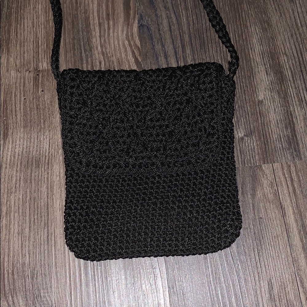 Black Knit Crossbody Bag